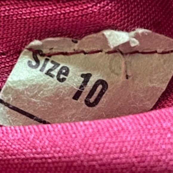 70s Vintage Burgundy Red Long Sleeve Cross Bust Pleated Maxi Dress Size LG - Picture 6 of 7